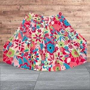 Antonio Melani Flower Power Mod Boho Floral Pleated Knee Length Skirt 70s 80s 8